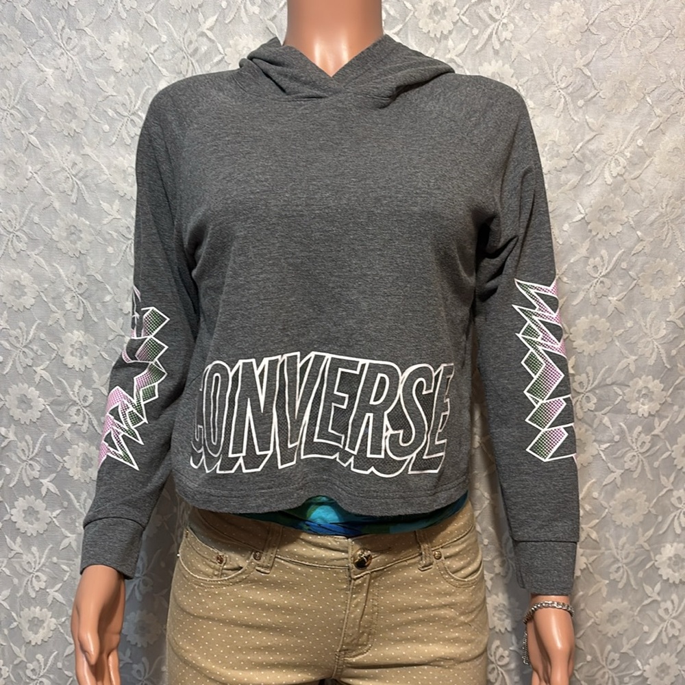 Converse Hoodie with Graphic Sleeves Girls Extra Large 13-15 Years